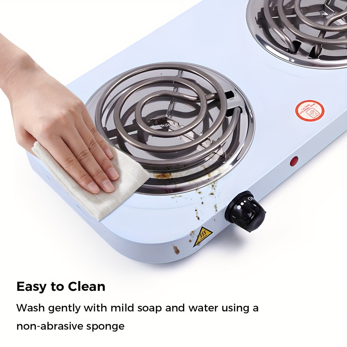2000W Electric Double Burner Hot Plate, Listed 110V Countertop Stove with Five Adjustable Heat Settings and Black or White Options for Home Kitchen Cooking