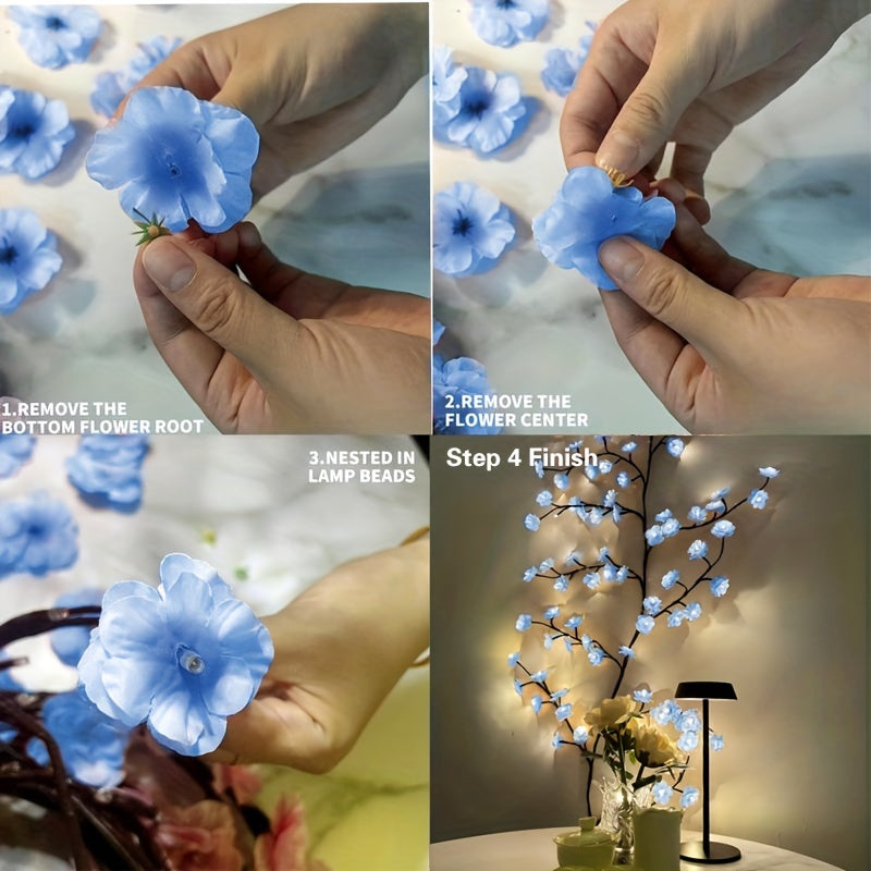 USB-Powered Decorative Fairy Lights by AMill with Cherry Blossom Garland Reference, Dimmable Indoor Lighting and Firework, 96LED, Pink or Butterfly Options