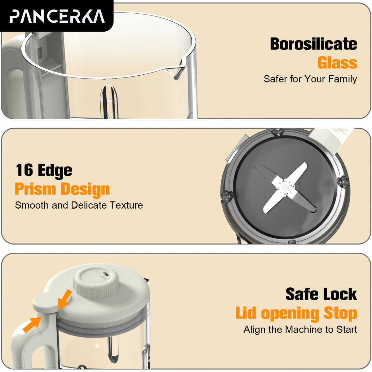 One-Touch Nut Milk Maker by PANCERKA, White A Automatic Countertop Blender for Compatible Almond, Oat, Soy and Coconut Beverage Recipes and Kitchen Preparation