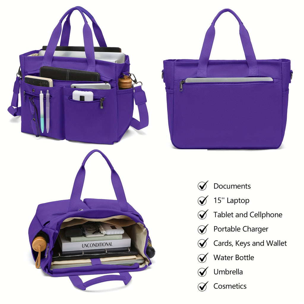 Canvas Handbag Set for Women, Listed 2-Piece Work and Crossbody Shoulder Bag Collection for Travel, Fitness and Daily Use with Small or Large Size Options