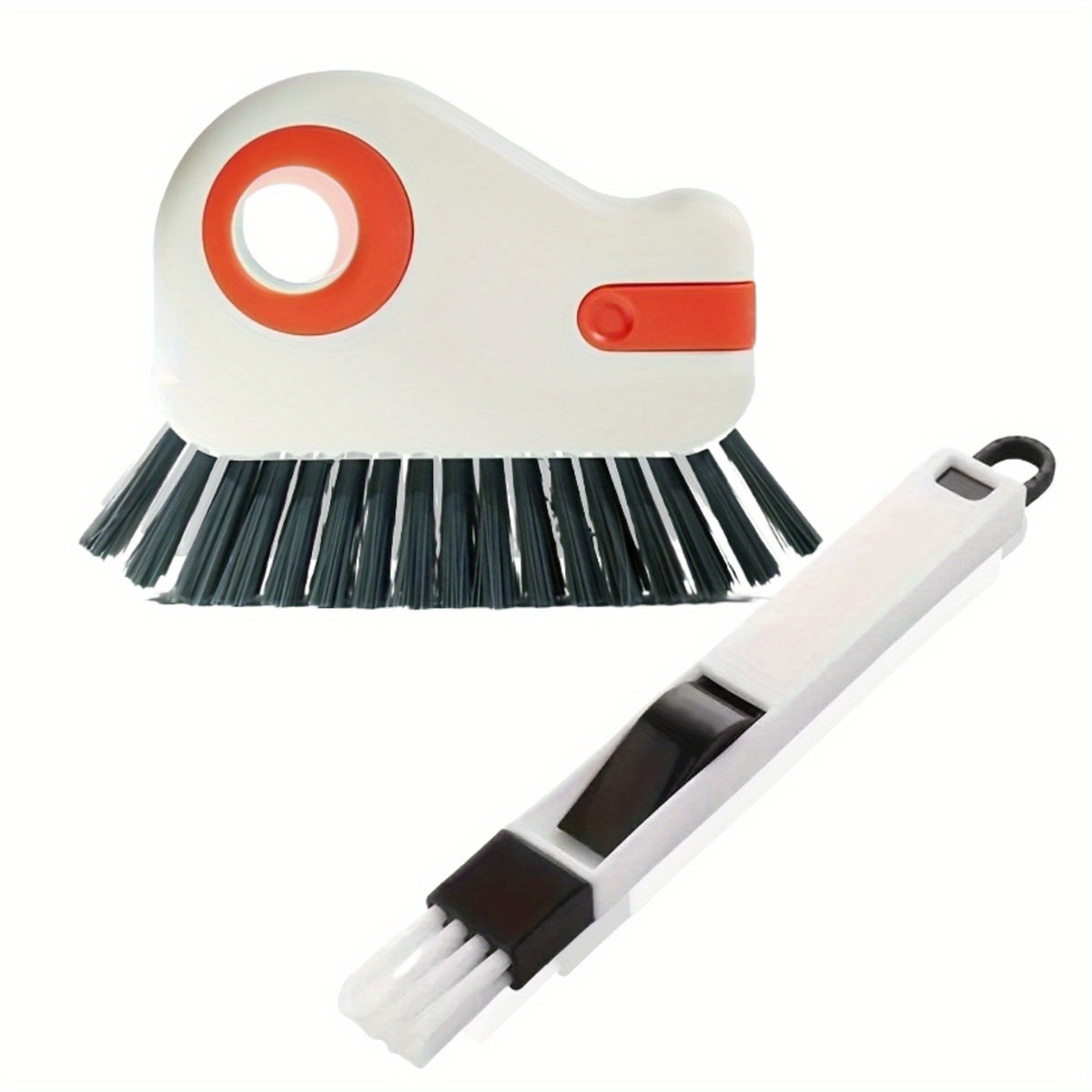 Window Track Cleaning Brush Set with Large and Small Brushes, 2-Piece Detachable Plastic Scrubbers for Door Tracks, Window Sills and Household Gaps
