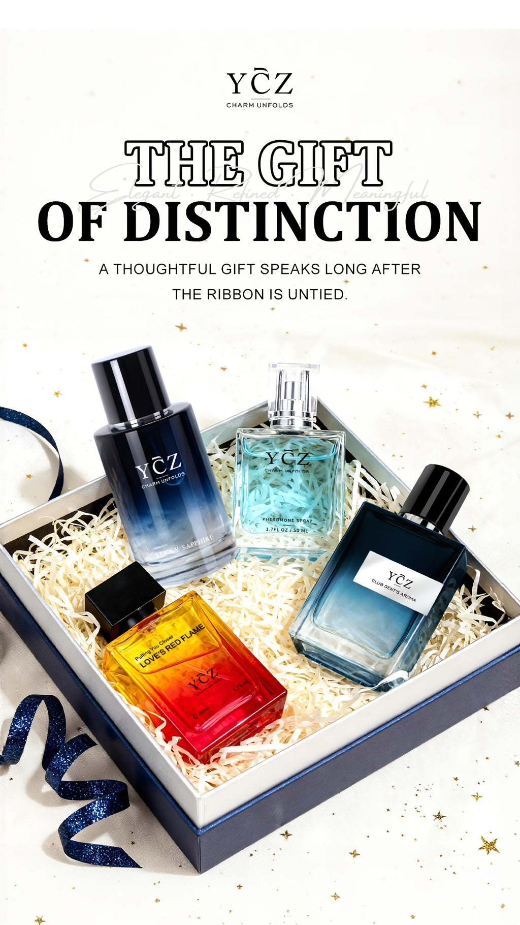 Men's Chypre Eau de Toilette with Listed Woody, Orange Blossom, Leather and Mahogany Notes, Random Single-Bottle and Model Options Plus Two-Piece Perfume Set