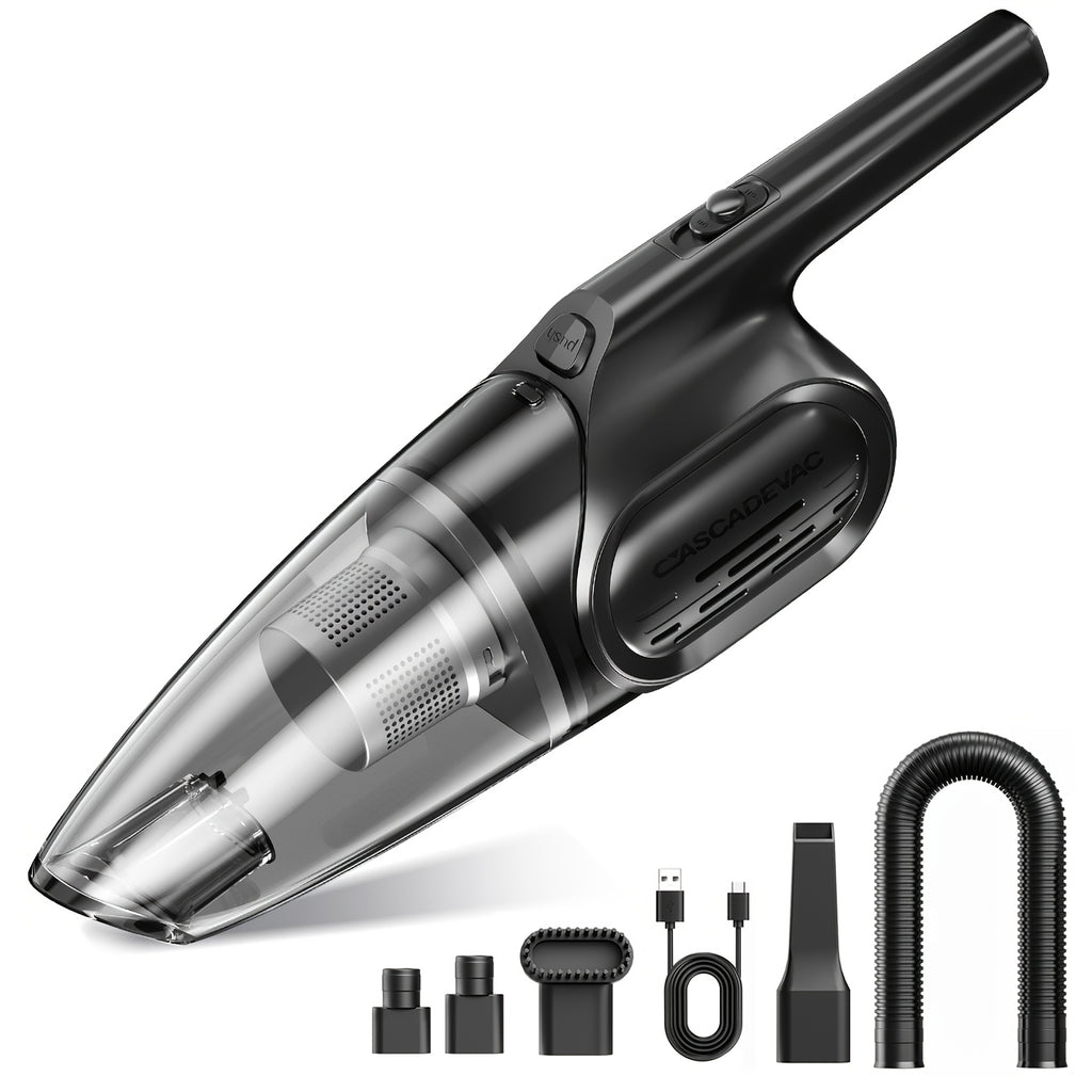 Mini Cordless Handheld Vacuum with 6000Pa Suction, Dual Filtration, One-Click Dust Cup Emptying and USB Charging, 2000mAh Battery for Home and Car Cleanup