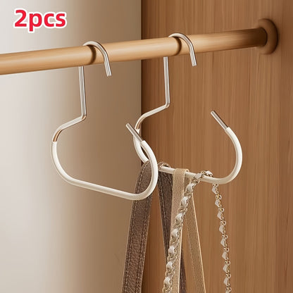 Metal Hat Storage Hooks Two-Piece Set in White or Black, Simple Accessory Organizers for Compatible Scarves, Belts, Bras and Bags in Home Storage Spaces