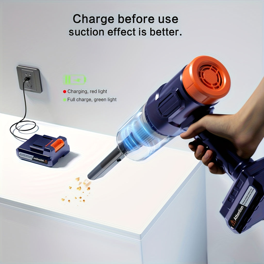 Cordless Handheld Vacuum Cleaner for Household Cleanup, 701 Wireless Model in Blue Silvery, Blue Yellow or Blue Orange Color Options for Everyday Home Cleaning
