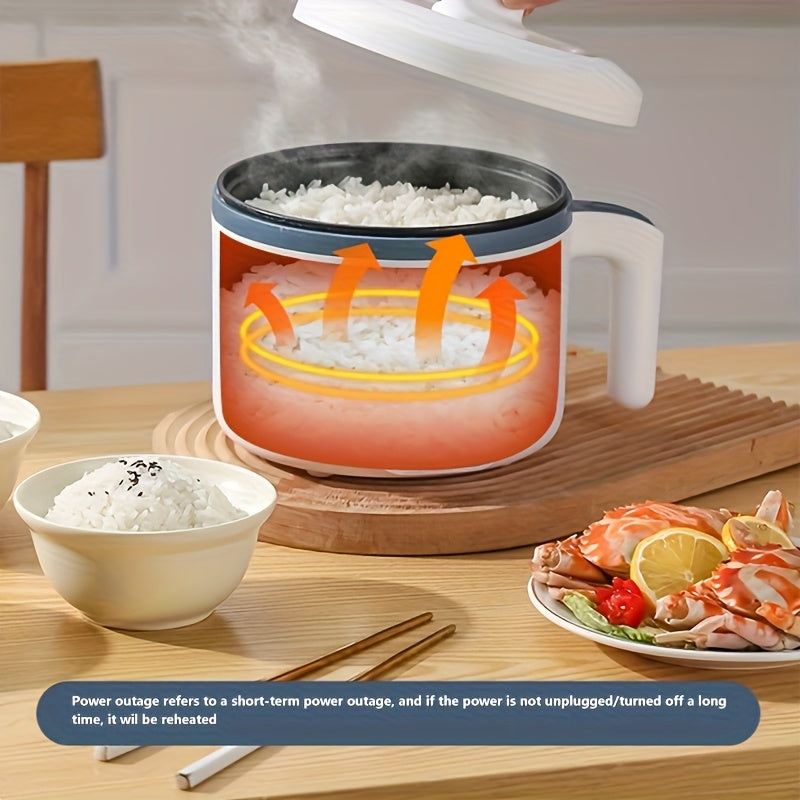 Multifunctional Electric Pot in White with Listed 57.48oz Capacity and Six Cooking Modes, Nonstick Single- or Double-Layer Options for Small Household Meals