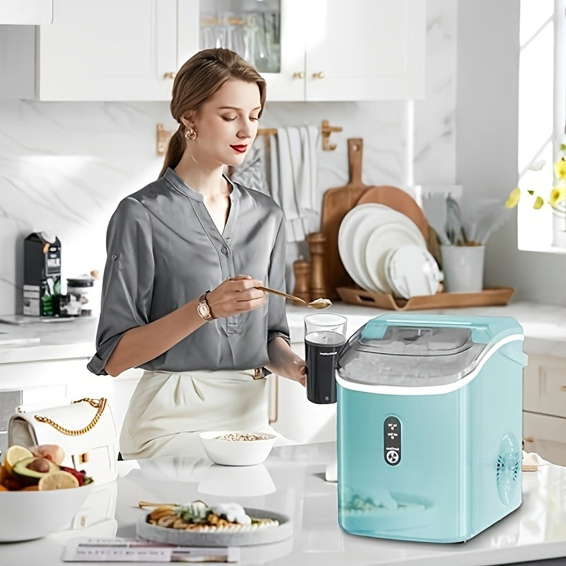 Countertop Ice Maker with Black Bullet Ice or Black and Stainless Steel Silvery Nugget Ice Options, Listed 26 or 35lb Daily Output for Home Kitchen Drinks