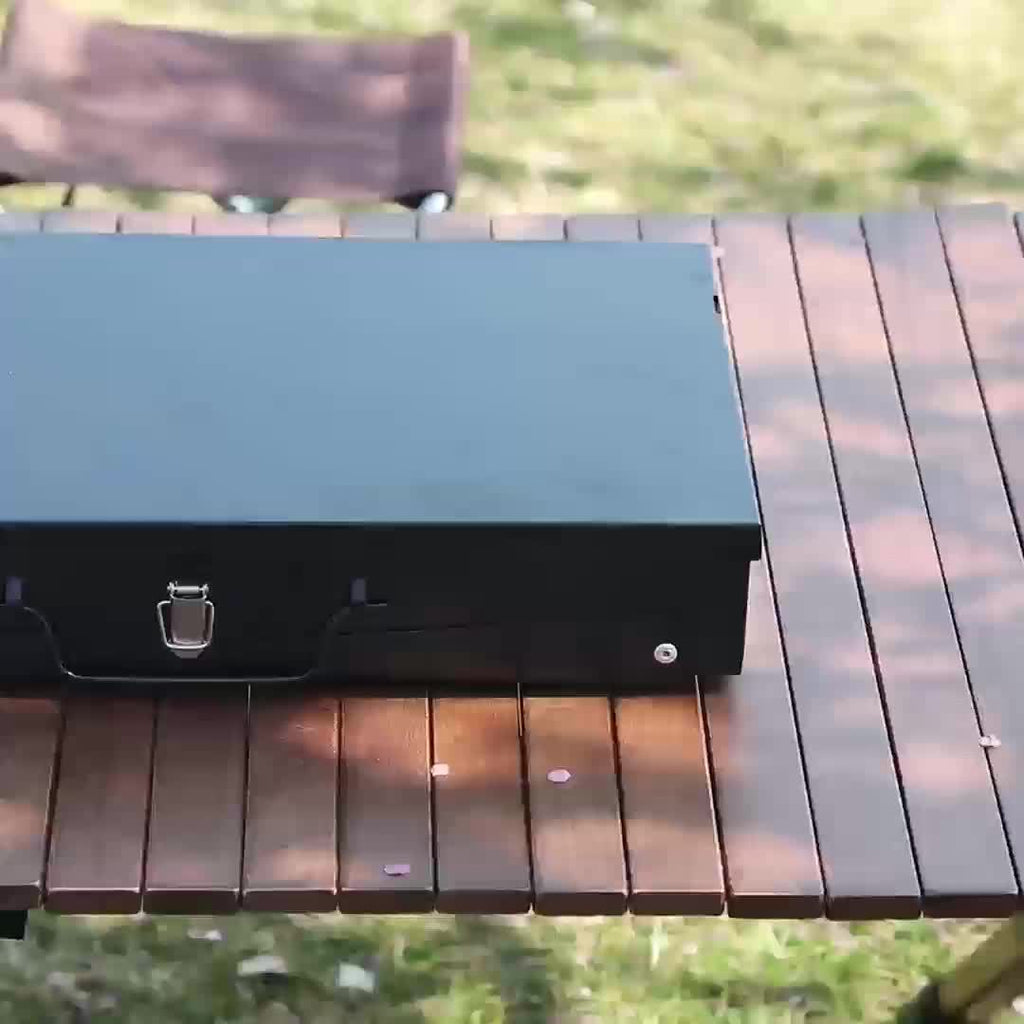 Portable Charcoal BBQ Grill with Compact Folding Design, Three-Piece Set Selection for Camping Cookouts, Outdoor Picnics and Backyard Barbecue Meals