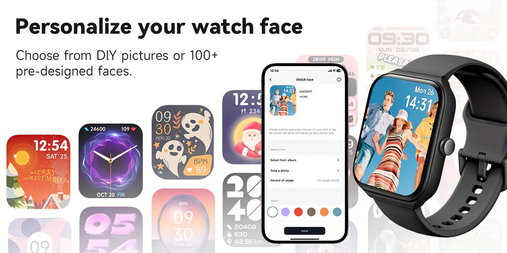 1.95 Inch Smart Watch with Alexa Built-in, Wireless Call Smartwatch with 100+ Sport Modes, Fitness Activity Tracker & Pedometer, for iPhone & Android, HD Touch Screen, Birthday & Mother's Day Gift