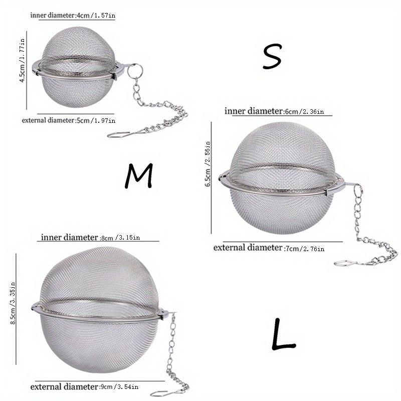 Stainless Steel Spice Filter Ball with S Size Label, One-Pack Seasoning Infuser Reference for Soup, Stew, Hot Pot and Instruction-Approved Marinade Preparation