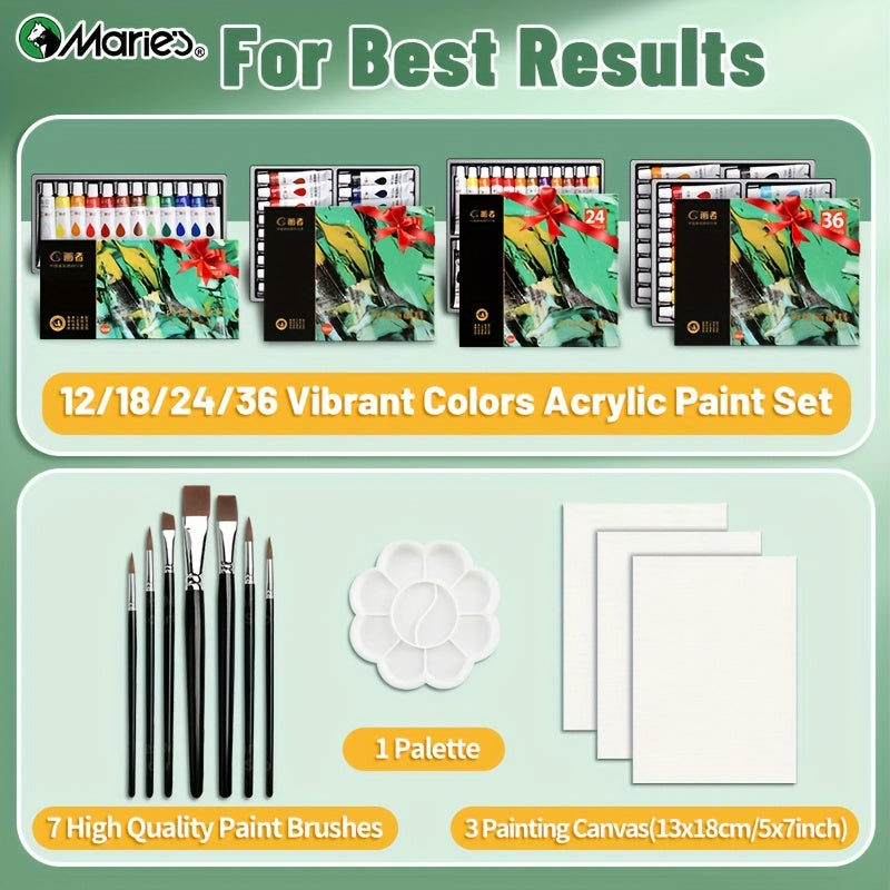 Tube Acrylic Paint Set in 23, 29, 35 or 47-Piece Package Options for Adults and Students, Painting Supplies for Compatible Canvas and Decorative Craft Projects
