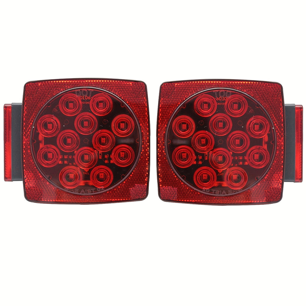 12V LED Trailer Lights with Square Stop, Tail and Turn Signal Lighting References, Light Pack Selections and Optional 29FT Trailer Wiring Kits