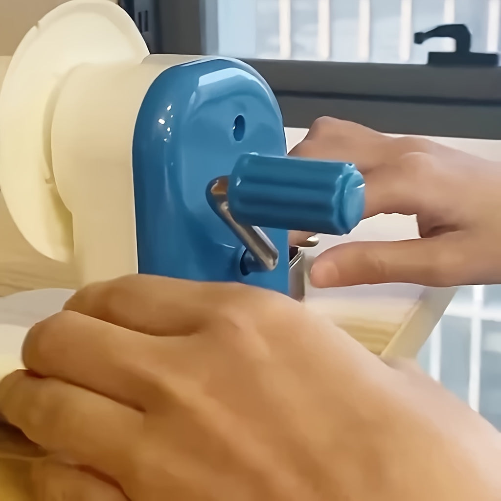 Manual Yarn Ball Winder in Blue, Single Craft Yarn Winding Tool for Preparing Suitable Wool and Yarn for Hand Knitting, Crochet Projects and Home Craft Organization