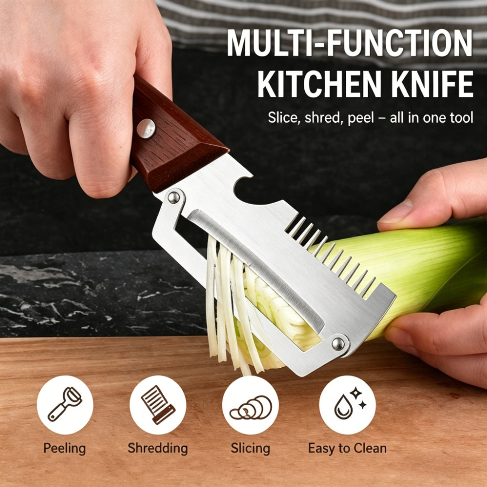 3-in-1 Stainless Steel Vegetable Peeler Set, 2-Piece Manual Kitchen Tools with Potato Peeling, Vegetable Slicing and Bottle Opener Functions for Home Cooking