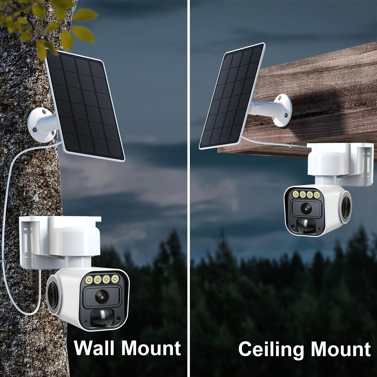 6MP 4G Solar Security Camera by PHANSATIM, Outdoor PTZ with Human Detection, Color Night Vision, Two-Way Audio and 5200mAh Battery, No WiFi Required
