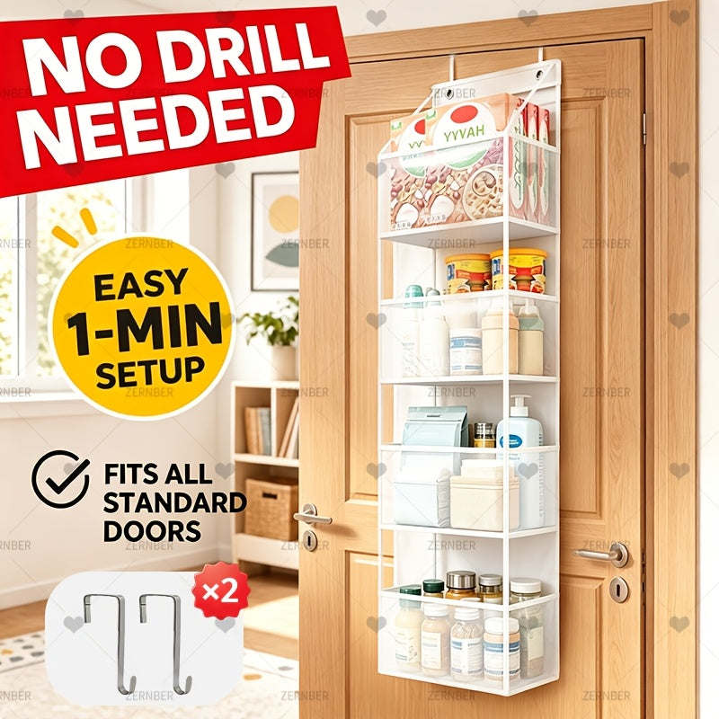 Tiered Hanging Storage Organizer, Foldable Non-Woven Bag with Window Design and 4 or 6 Layer Options for Bedroom, Bathroom and Home Office Organization