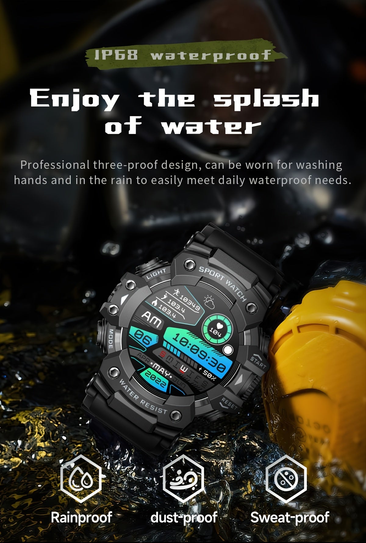 1.32-Inch TFT Smartwatch for Men with Calling, LED Flashlight, 100+ Sports Modes and Sleep Tracking, iPhone Android Compatibility in Eleven Color Options