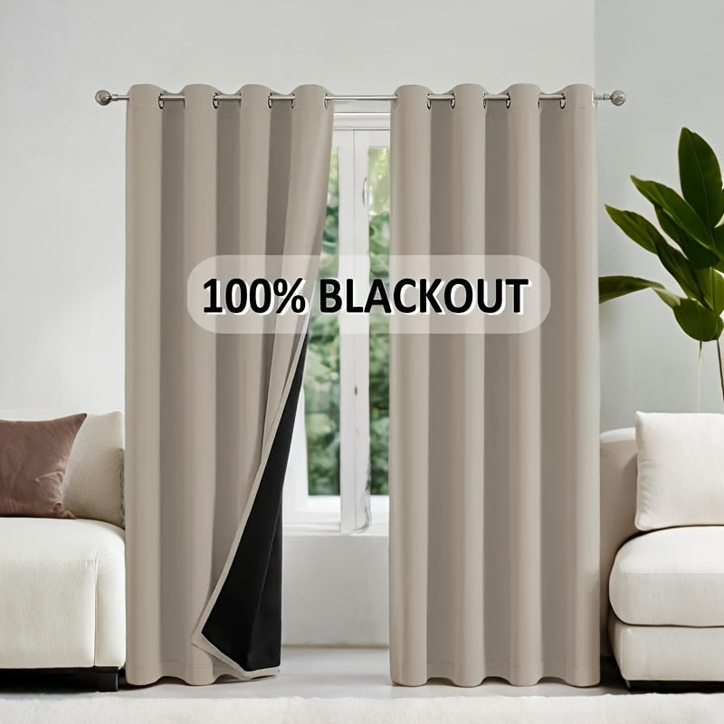 Blackout Curtains with Grommet Top in a Two-Panel Set, Five Color Choices and Seven Size Options for Bedroom, Living Room and Dining Room Window Styling