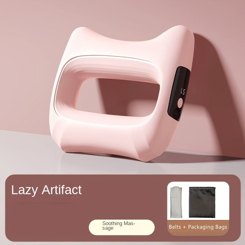 Massage Ring with Belt in Yellow and White, Pink or Light Purple, Multifunctional Body Massage Tool for Instruction-Guided Waist and Back Self-Care