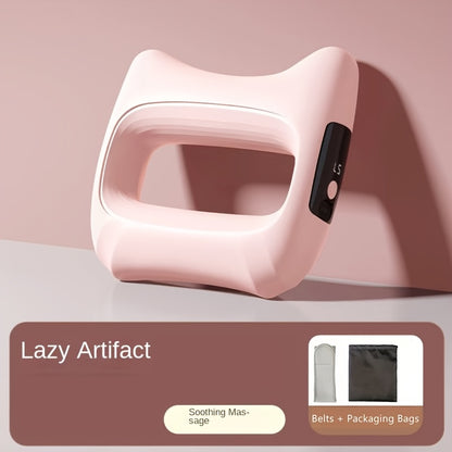 Massage Ring with Belt in Yellow and White, Pink or Light Purple, Multifunctional Body Massage Tool for Instruction-Guided Waist and Back Self-Care