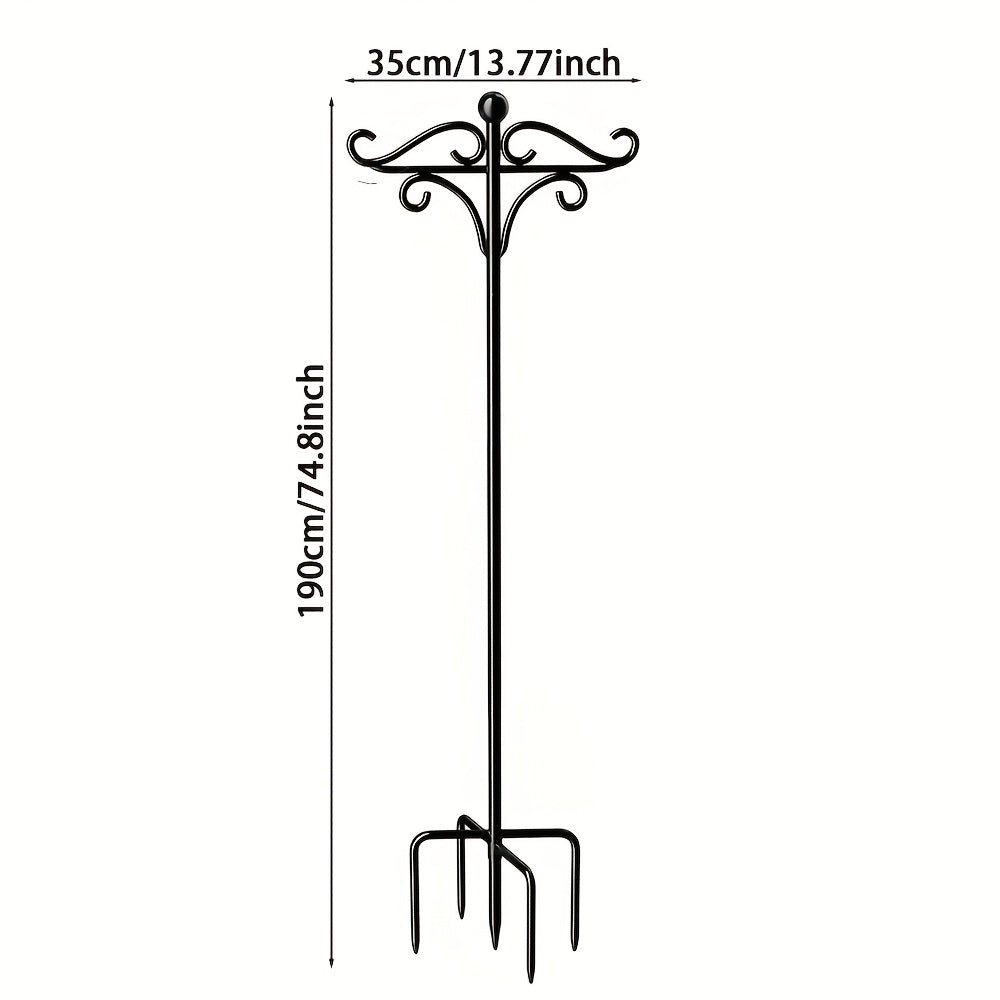 Adjustable Garden Shepherd Hooks RX-MYGF16 with Listed Five-Prong Bases, Two- or Four-Pack Labels for Hanging Bird Feeders, Plant Baskets and Decorative Lanterns