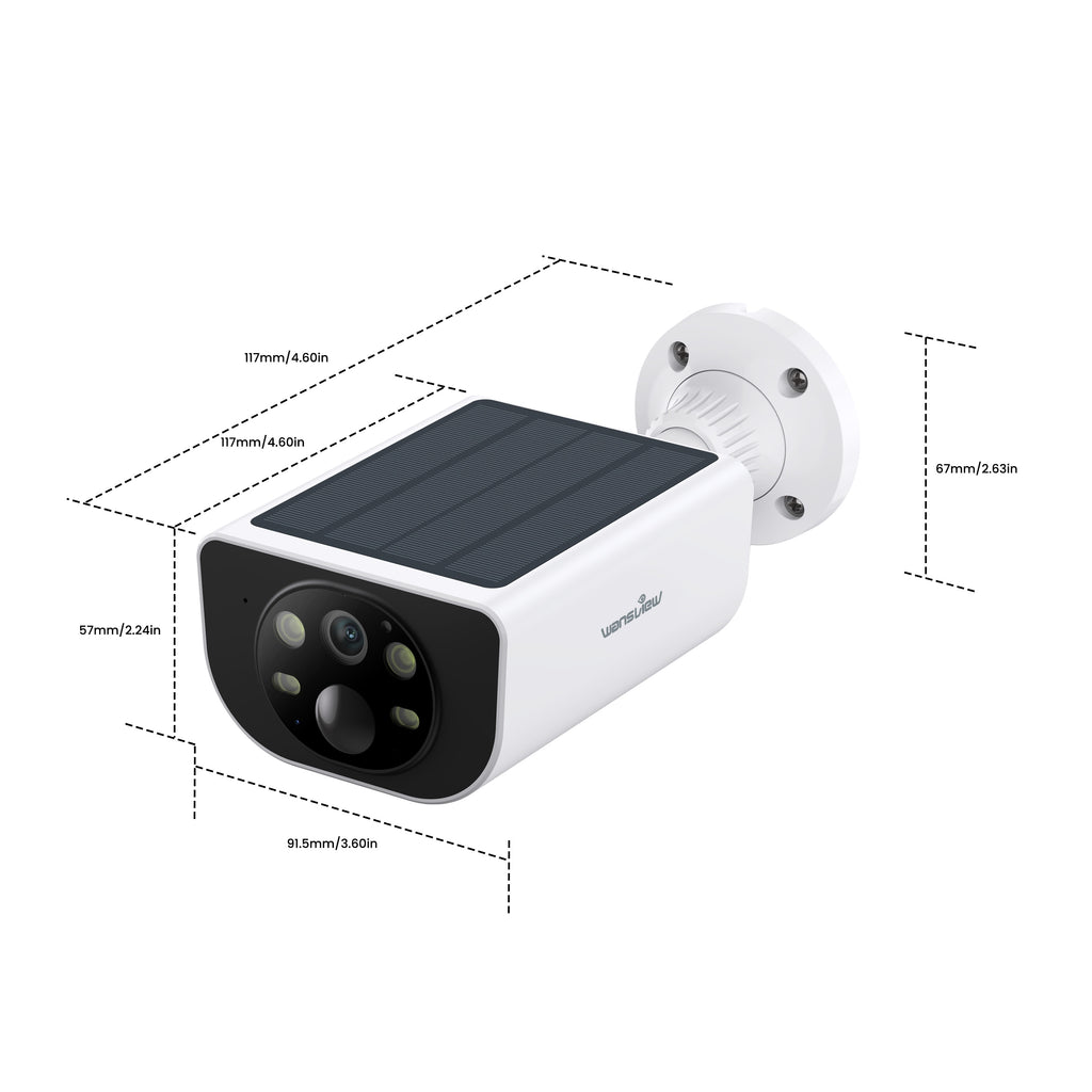 Wansview Solar Security Camera with Listed 3MP Video, Color Night Vision, PIR Human Detection and Two-Way Audio, Outdoor 1 to 4 Pack Options