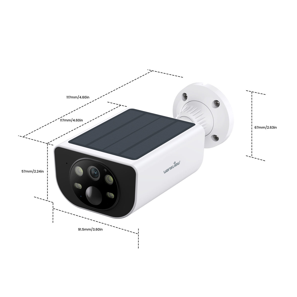 Wansview Solar Security Camera with Listed 3MP Video, Color Night Vision, PIR Human Detection and Two-Way Audio, Outdoor 1 to 4 Pack Options