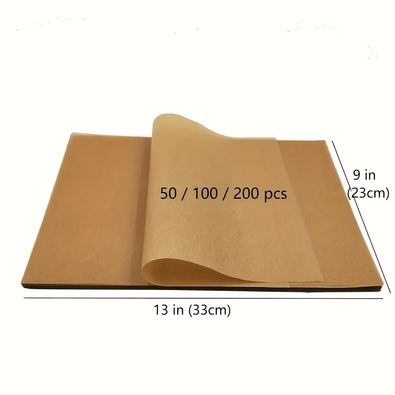 Pre-Cut Parchment Paper Baking Sheets 101-Pack, 9 x 13 Inch Brown Unbleached Nonstick Pan Liners for Home Baking, Cookie Batches and Kitchen Prep
