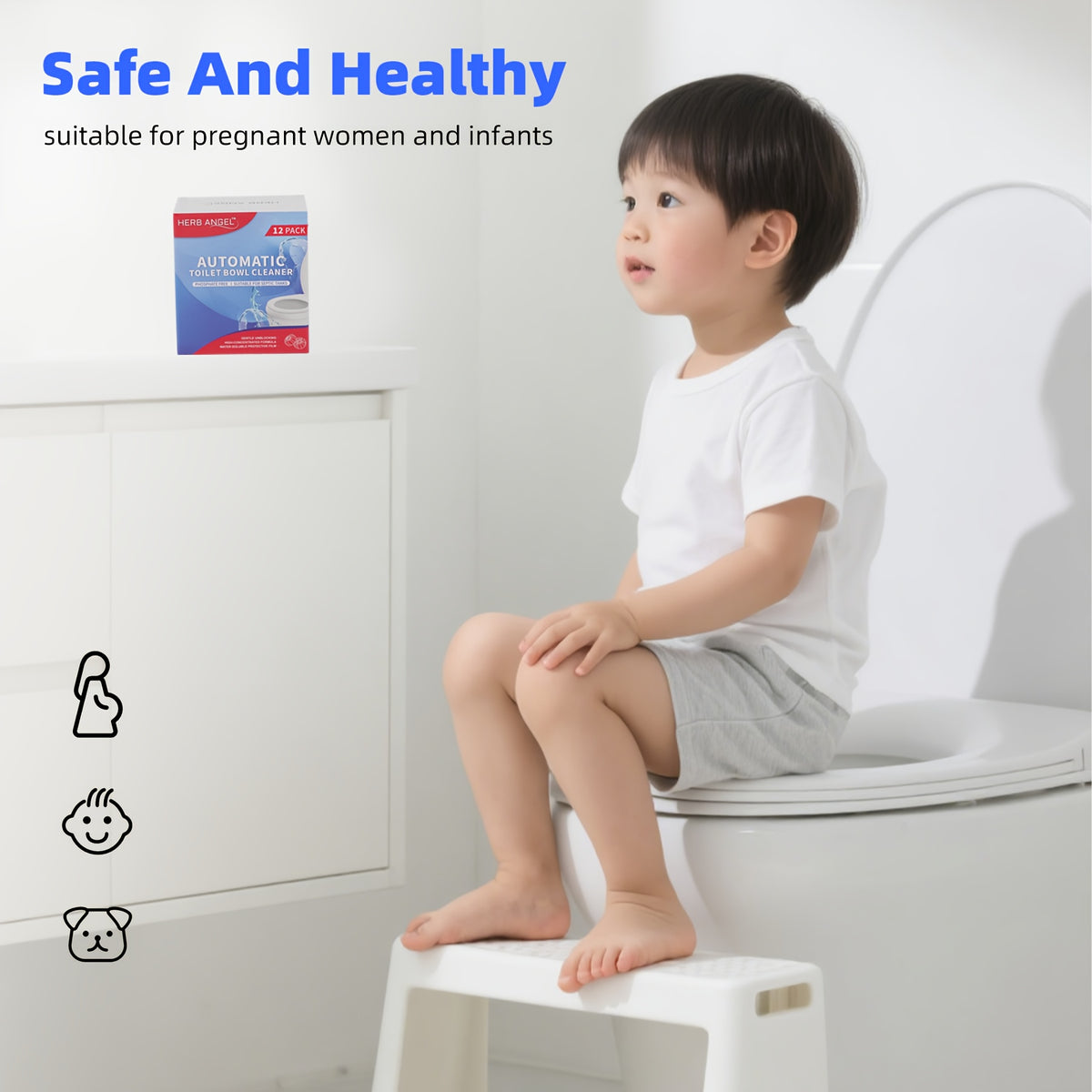 Blue Toilet Cleaning Tablets with Listed Ocean Fragrance, Automatic Toilet Bowl Cleaner Blocks in 24, 32, 48, 64 and 105-Count Options for Bathroom Care