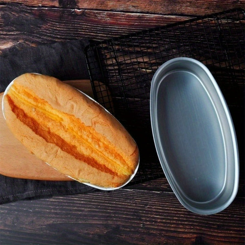 Oval Cheesecake Pan Set with Two Non-Stick Aluminum Molds for Light Cheesecake, Bread and Cake Baking, Versatile Bakeware for Home Kitchens