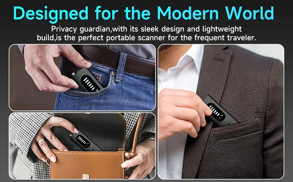 Hidden Camera Detector and RF Signal Scanner, Portable Rechargeable Anti-Spy Bug Finder for Hotel Travel, Home, Office and Car Checks