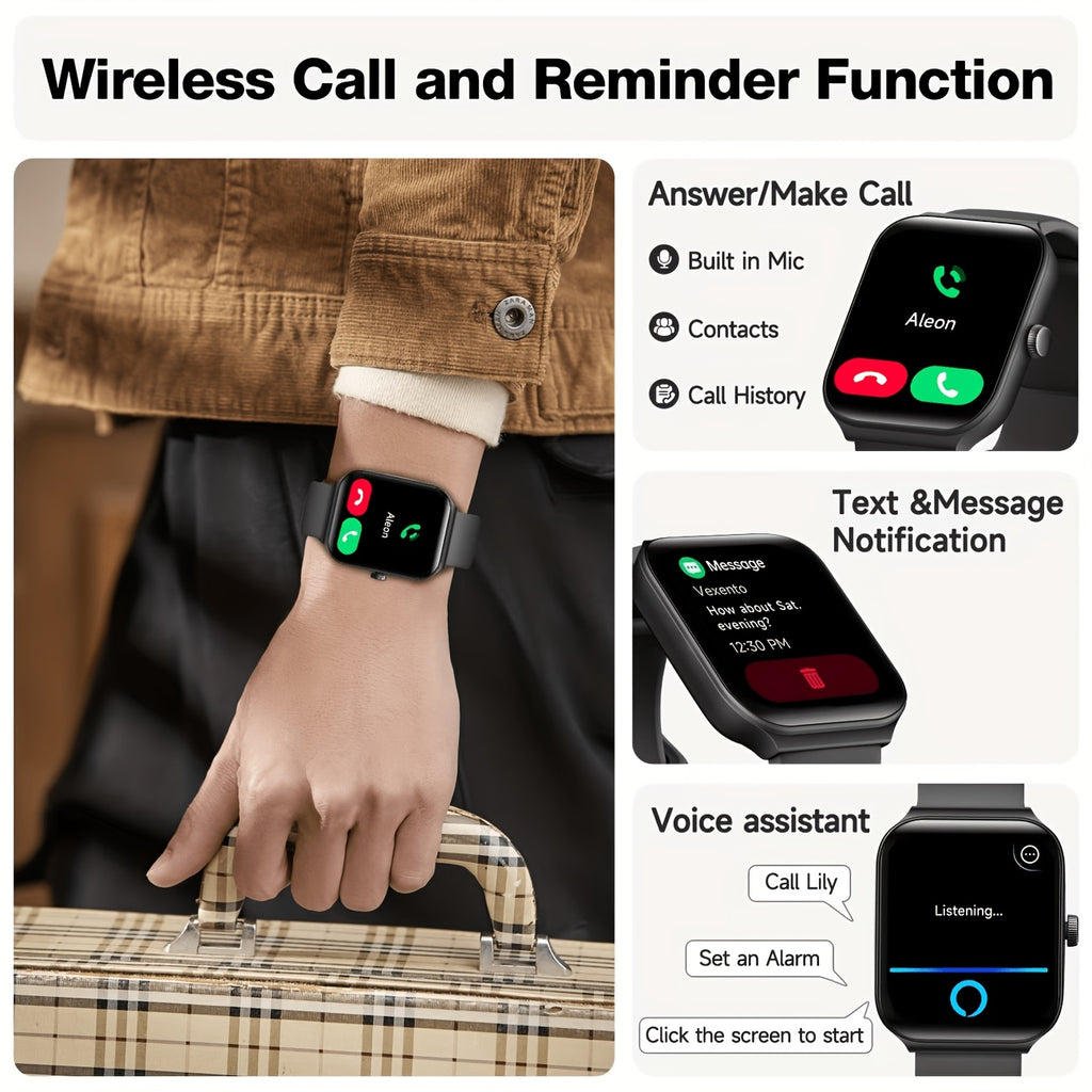 Activity Tracker Smartwatch with Alexa, 1.95-Inch Display, Call Answering, 100+ Sport Modes, Step Counter and Sleep Tracking for Android and iPhone