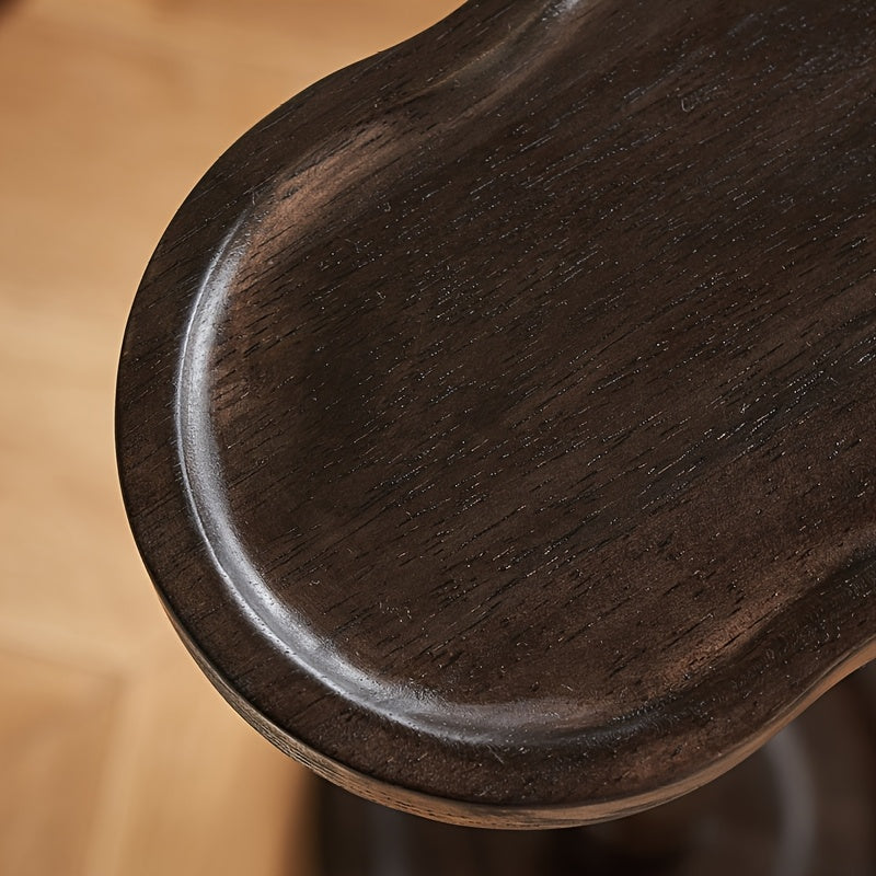 Pedestal Side Table with Heart, Clover, Gourd, Butterfly or Round Style Options, Wood, Walnut or Black Color Choices for Living Room and Bedroom Accents