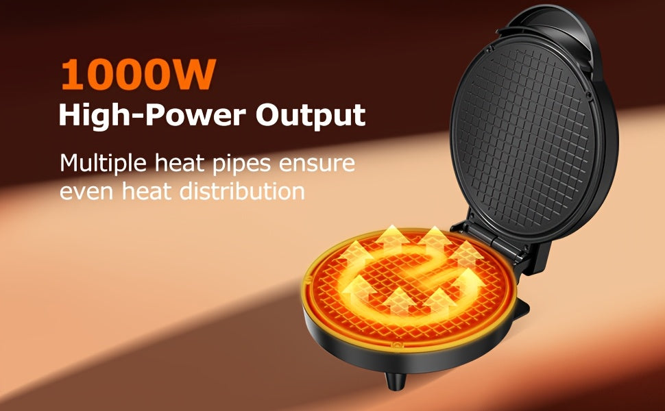 Ice Cream Waffle Cone Maker 6.8-Inch, Electric Nonstick Waffler Iron with Overheat Protection for Homemade Ice Cream Cones, Dessert Bowls and Parent-Child Baking Activities, Kitchen Appliance for Kids and Family