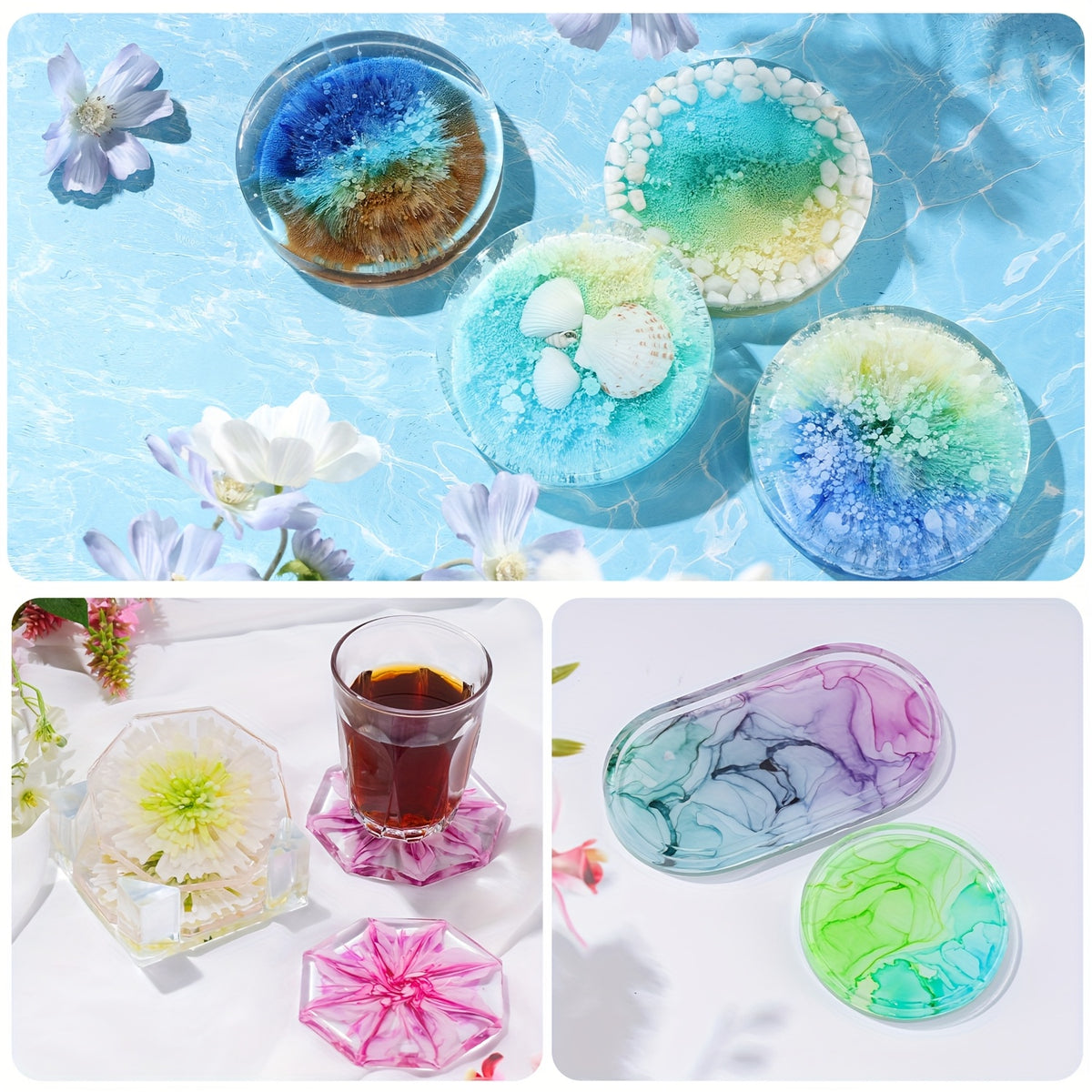 Alcohol Ink Set by LET'S RESIN, 26 Mixed Color Bottles at 10ml Each Including Two Whites for Compatible Resin Jewelry, Petri Dish Art and Decorative Tumbler Projects