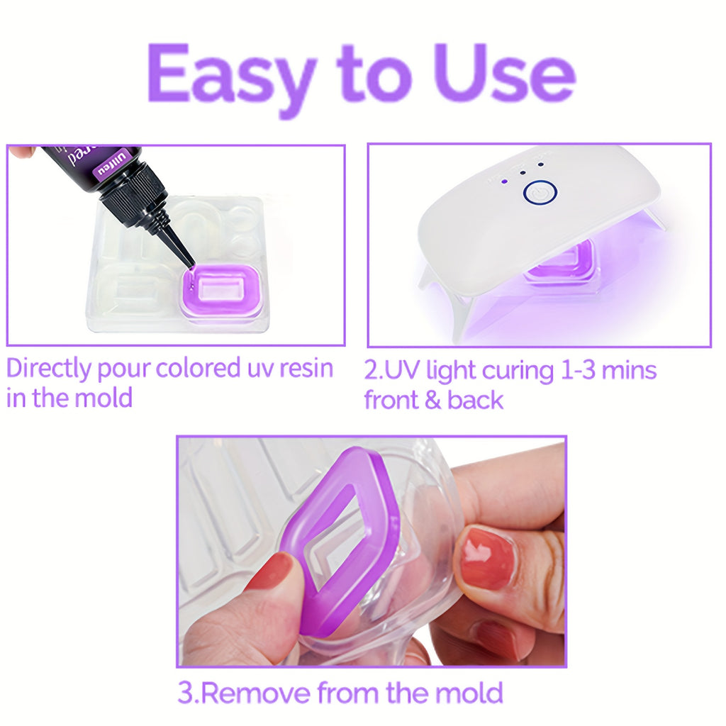 Craft Resin for DIY Jewelry, Earrings, Rings and Keychains, Premixed 12-Color Set with Listed 20g Portions or Separate 400g UV Resin Option for Decorations