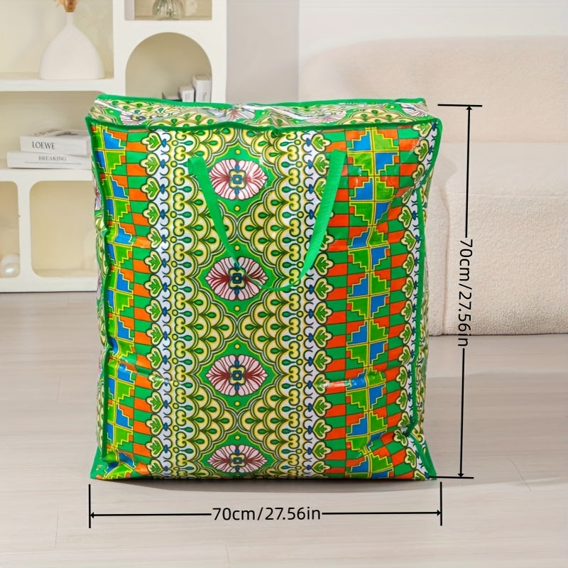 Reusable Moving and Storage Bag with Zipper, Single Large-Size Organizer in Six Colors for Clothes, Bedding, Closet Sorting and Seasonal Holiday Decorations