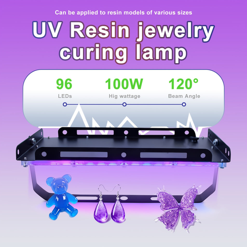 Black Resin Craft Lamp with Listed 5V USB Power and 96 LED Option Label for Jewelry and Mold Projects, Plant-Lamp Wording Requiring Compatibility Checks