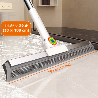 Pet Hair Removal Floor Broom, Long-Handle Household Cleaning Tool with 30cm, 40cm or 50cm Size Labels for Compatible Tile, Carpet and Everyday Room Cleanup