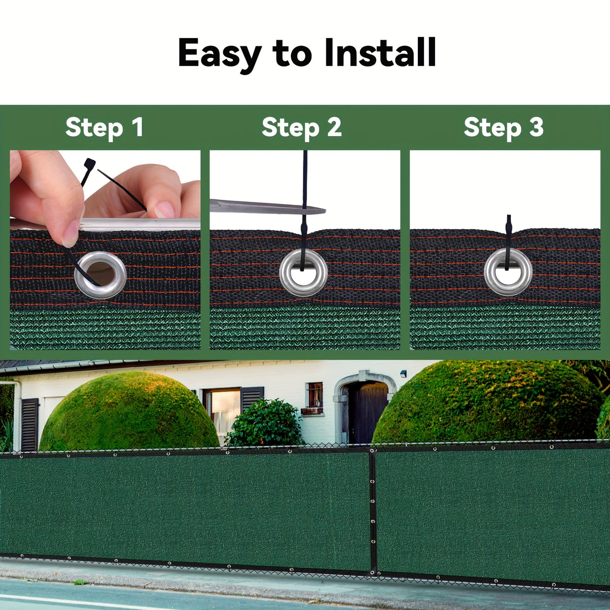 Balcony Privacy Screen for Deck Railings and Outdoor Fences, Green, Brown or Black with Two Size Options, Listed 33ft Rope and Zip Ties for Patio Screening