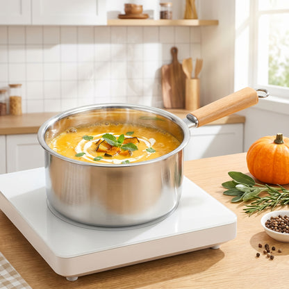 Stovetop Deep Fryer Pot with Frying Basket and Glass Lid, Listed 304 Stainless Steel Tempura Cookware for Fish, Shrimp, Chicken and Fries on Induction or Gas