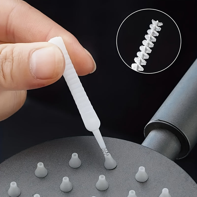 Shower Head Cleaning Brushes 10-Pack, White Plastic Manual Nozzle Gap and Crevice Cleaning Tools for Bathroom Maintenance and Detail Care