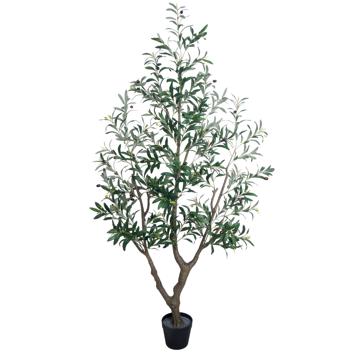 Artificial Olive Tree with Nursery Planter, 6ft 7ft 8ft Faux Tree Options with Shapeable Branches for Living Room, Porch & Home Decor
