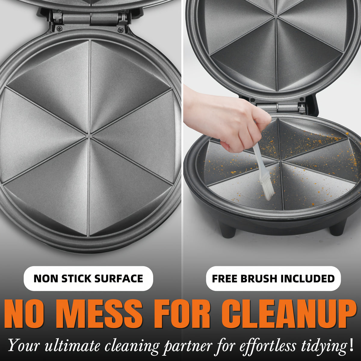 Electric Quesadilla Maker with Listed 9.5-Inch Size, Six-Wedge Design, Extra-Filling Wording and Non-Slip Feet for Home Grilled Cheese Meals in Red or Graphite