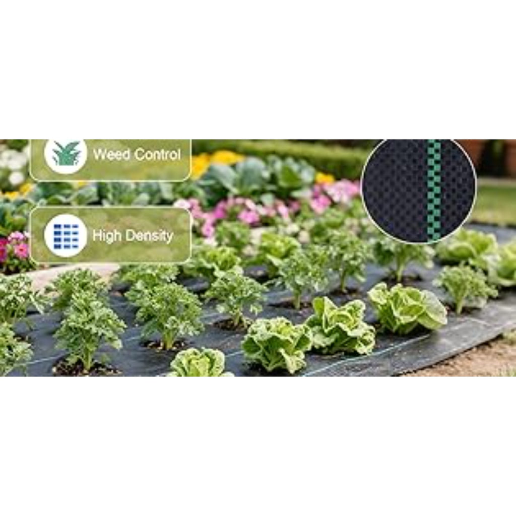 Woven Landscape Fabric Weed Barrier, 3.2oz Garden Ground Cover in 8 x 300 ft or 5 x 100 ft Rolls for Flower Beds, Mulch and Gravel Landscaping