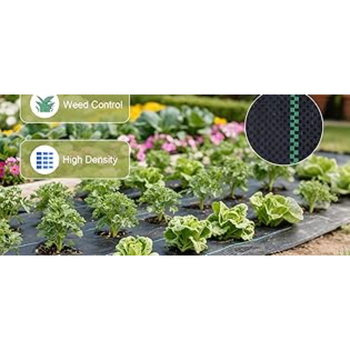 Woven Landscape Fabric Weed Barrier, 3.2oz Garden Ground Cover in 8 x 300 ft or 5 x 100 ft Rolls for Flower Beds, Mulch and Gravel Landscaping