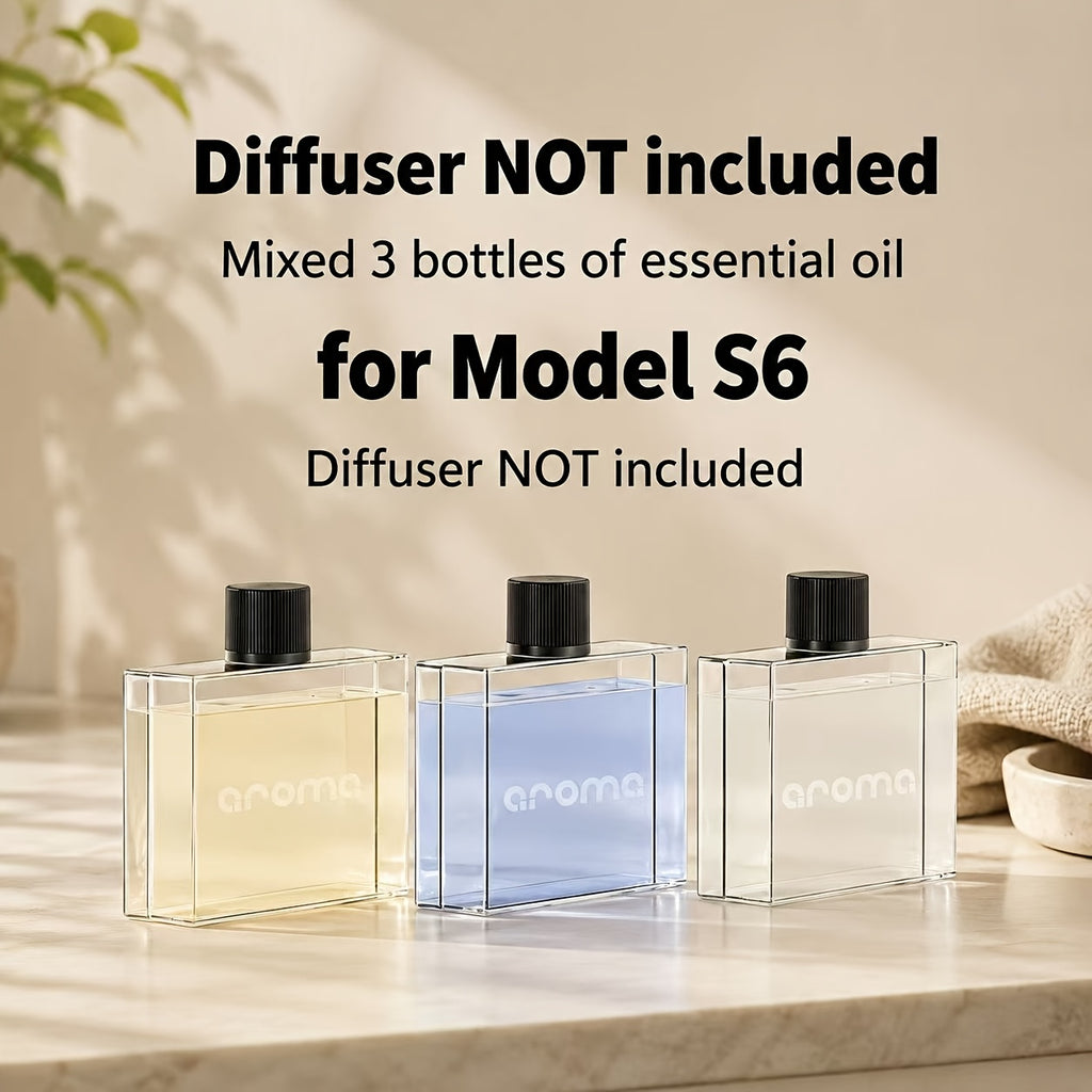 S6 Aroma Diffuser Package Options with Listed 1800mAh Battery, Seven-Speed Control and Digital Display, Essential Oil Set or Machine with Diffusion Rod Labels