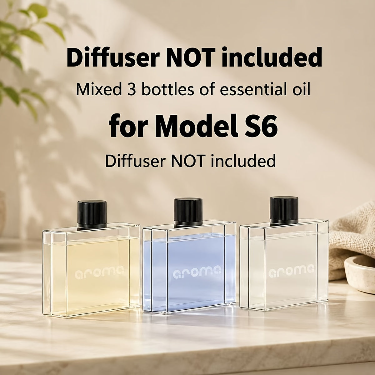 S6 Aroma Diffuser Package Options with Listed 1800mAh Battery, Seven-Speed Control and Digital Display, Essential Oil Set or Machine with Diffusion Rod Labels