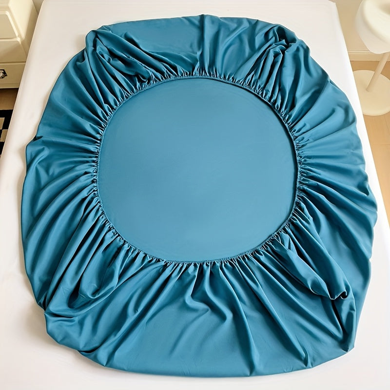 Brushed Microfiber Fitted Sheet, Single Solid-Color Bed Sheet with Thirteen Size Labels and Ten Color Options for Bedroom and Guest Room, Pillowcases Not Included