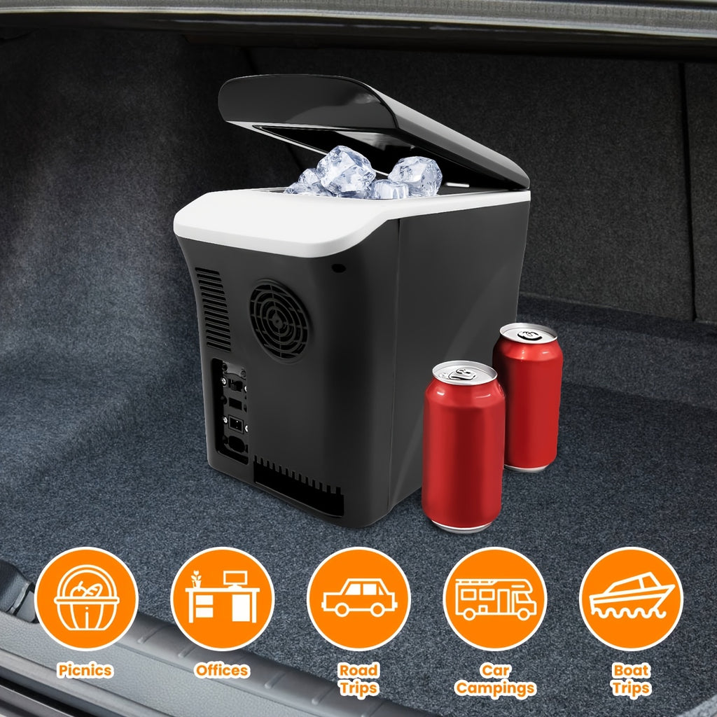 Car Refrigerator with Listed 12V and 24V DC Input, Black Portable Mini Fridge with 12 x 330ml Can Storage Claim for Road Trips, RV Travel and Compatible Camping Setups